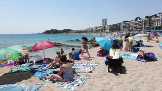 Lloret de Mar - Beach Walk tour Spain - Costa Brava - July 2022