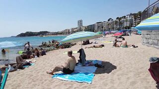 Lloret de Mar - Beach Walk tour Spain - Costa Brava - July 2022