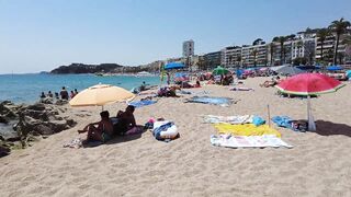 Lloret de Mar - Beach Walk tour Spain - Costa Brava - July 2022