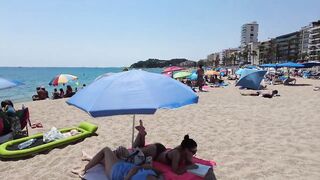 Lloret de Mar - Beach Walk tour Spain - Costa Brava - July 2022