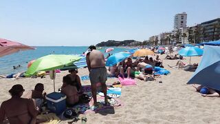 Lloret de Mar - Beach Walk tour Spain - Costa Brava - July 2022