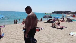 Lloret de Mar - Beach Walk tour Spain - Costa Brava - July 2022