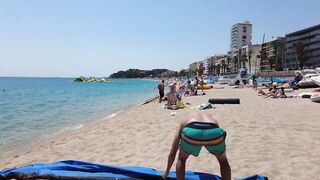 Lloret de Mar - Beach Walk tour Spain - Costa Brava - July 2022