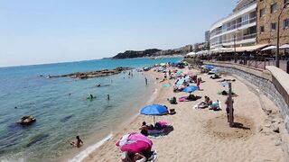 Lloret de Mar - Beach Walk tour Spain - Costa Brava - July 2022