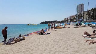 Lloret de Mar - Beach Walk tour Spain - Costa Brava - July 2022