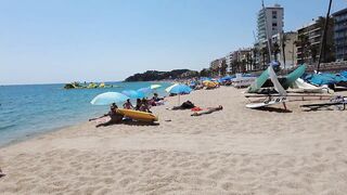 Lloret de Mar - Beach Walk tour Spain - Costa Brava - July 2022