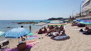 Lloret de Mar - Beach Walk tour Spain - Costa Brava - July 2022