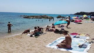 Lloret de Mar - Beach Walk tour Spain - Costa Brava - July 2022