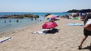 Lloret de Mar - Beach Walk tour Spain - Costa Brava - July 2022