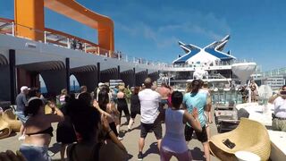 Celebrity Beyond Edge-Class Ship Poolside Dance Class With Cruise Director Giuseppe Moschella