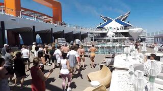 Celebrity Beyond Edge-Class Ship Poolside Dance Class With Cruise Director Giuseppe Moschella