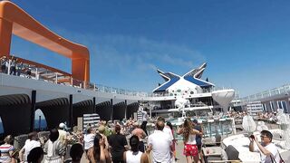 Celebrity Beyond Edge-Class Ship Poolside Dance Class With Cruise Director Giuseppe Moschella