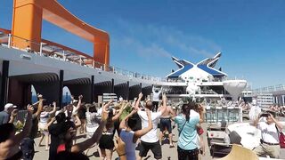 Celebrity Beyond Edge-Class Ship Poolside Dance Class With Cruise Director Giuseppe Moschella