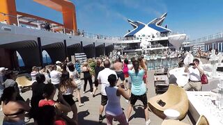 Celebrity Beyond Edge-Class Ship Poolside Dance Class With Cruise Director Giuseppe Moschella