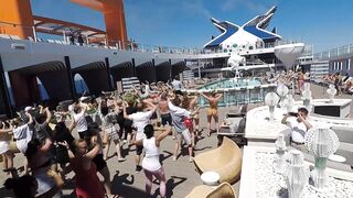 Celebrity Beyond Edge-Class Ship Poolside Dance Class With Cruise Director Giuseppe Moschella