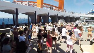 Celebrity Beyond Edge-Class Ship Poolside Dance Class With Cruise Director Giuseppe Moschella