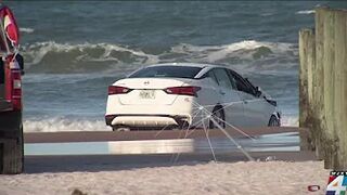 Car crashes through crowded Florida beach, injures multiple people