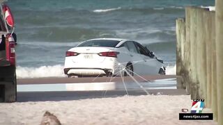 Car crashes through crowded Florida beach, injures multiple people