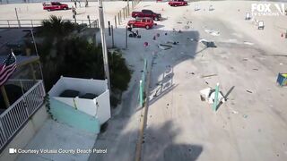 WILD Daytona Beach crash | See moment vehicle drives across beach and crashes into ocean