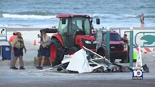 Beachgoers were hurt on a Florida beach after a car drove onto the sand