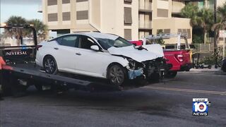 Beachgoers were hurt on a Florida beach after a car drove onto the sand