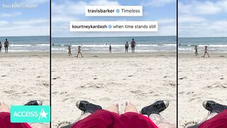 Kourtney Kardashian & Travis Barker Cuddle At Beach