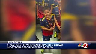 5-year-old hit when car drove into crowd in Daytona Beach expected to be OK