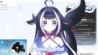 Lily turns into a water dog and do tricks on stream