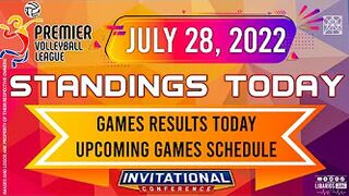 PVL STANDINGS TODAY as of JULY 28, 2022 | GAME RESULTS TODAY | GAMES on JULY 30 | SATURDAY