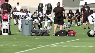 Raiders training camp FIRST DAY WITH PADS Stretching - July 27, 2022