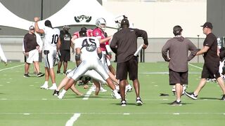 Raiders training camp FIRST DAY WITH PADS Stretching - July 27, 2022