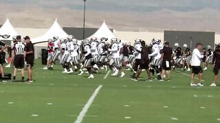 Raiders training camp FIRST DAY WITH PADS Stretching - July 27, 2022