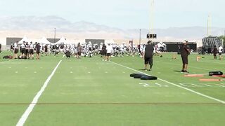 Raiders training camp FIRST DAY WITH PADS Stretching - July 27, 2022