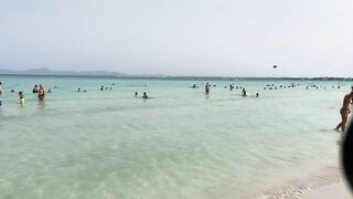 IBIZA Beach Summer - Long Beach On Mallorca Alcudia Beach Best Island Life Walking 4K Travel Vlog