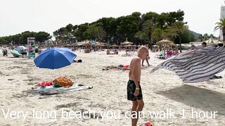 IBIZA Beach Summer - Long Beach On Mallorca Alcudia Beach Best Island Life Walking 4K Travel Vlog