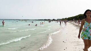 IBIZA Beach Summer - Long Beach On Mallorca Alcudia Beach Best Island Life Walking 4K Travel Vlog