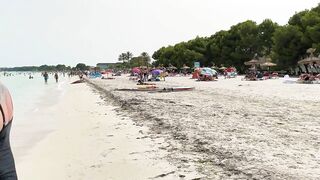 IBIZA Beach Summer - Long Beach On Mallorca Alcudia Beach Best Island Life Walking 4K Travel Vlog