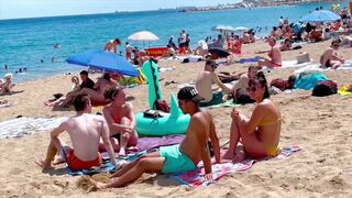 Barcelona beach walk, beach Sant Miquel/walking Spain best beaches