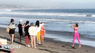 victoria secrets models Sara Sampaio & Jasmine Tookes at their colorful photoshoot in Malibu