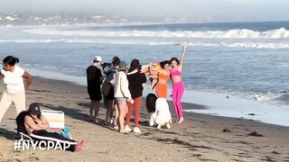 victoria secrets models Sara Sampaio & Jasmine Tookes at their colorful photoshoot in Malibu