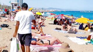 Barcelona beach walk, beach Sant Sebastia/walking Spain best beaches