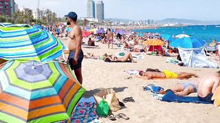 Barcelona beach walk, beach Sant Sebastia/walking Spain best beaches