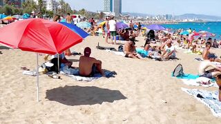 Barcelona beach walk, beach Sant Sebastia/walking Spain best beaches