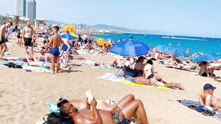 Barcelona beach walk, beach Sant Sebastia/walking Spain best beaches