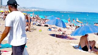 Barcelona beach walk, beach Sant Sebastia/walking Spain best beaches