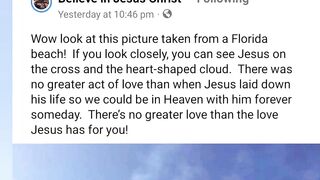 Fascinating Crucifix With Jesus Appears Above Florida Beach Surrounded In Heart! Reported Aug. 2022!