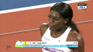 Women's 100M Final Commanwealth Games 2022 Birmingham Thompson Herah Won Gold