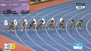 Women's 100M Final Commanwealth Games 2022 Birmingham Thompson Herah Won Gold