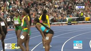 Women's 100M Final Commanwealth Games 2022 Birmingham Thompson Herah Won Gold