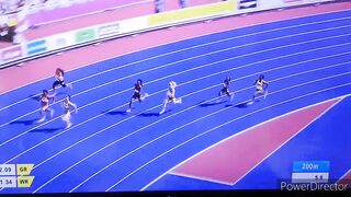 Elaine Thompson-Herah wins the 200m heats. Commonwealth games 2022.